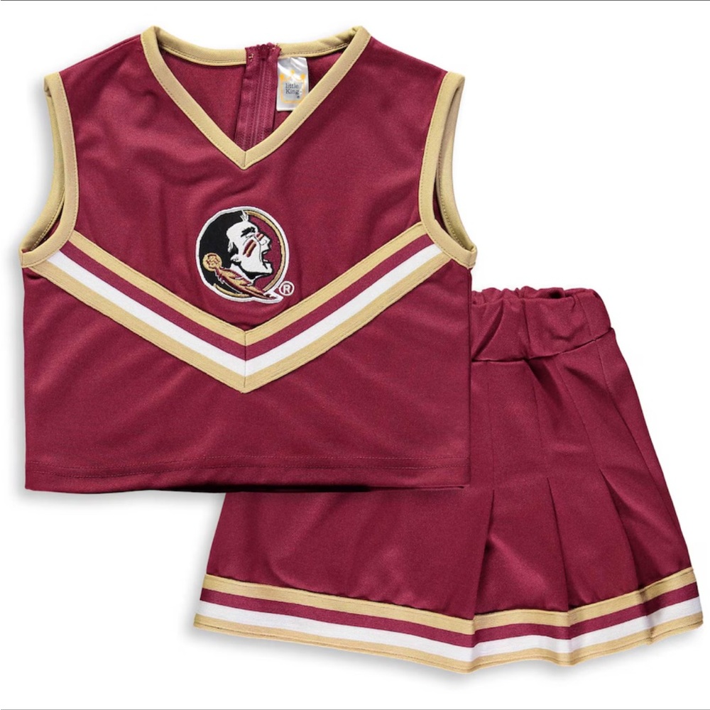 FSU Girls Youth Garnet & Gold Florida State Seminoles Two-Piece Cheer Set, 10